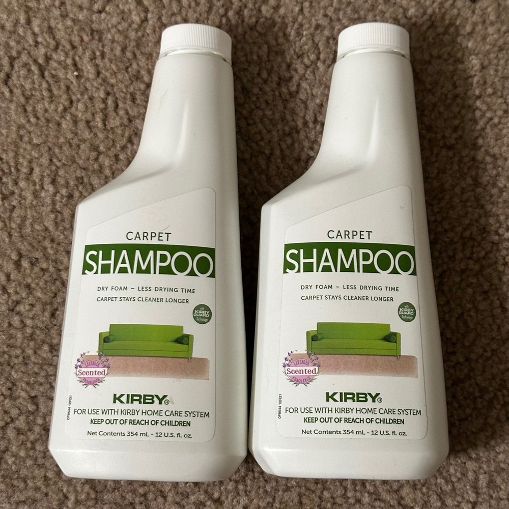 Kirby Carpet Shampoo‎ 12oz Lavender Scent Dry Foam Kirby Guard Lot of 2 New 12oz